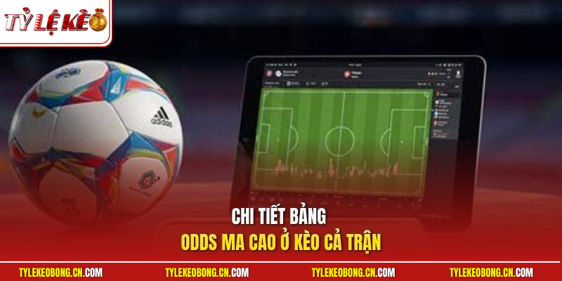 Chi tiết bảng odds Ma Cao ở kèo cả trận