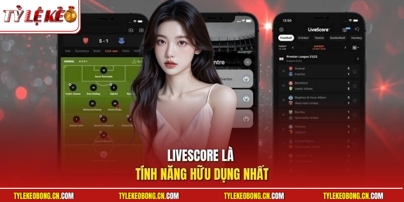 Livescore là tính năng hữu dụng nhất